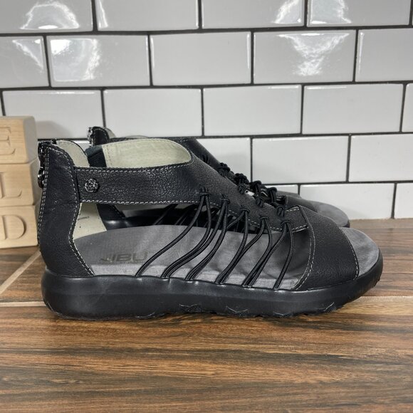 JBU By Jambu Aruba Womens Size 6 Shoes Black Open Toe Gladiator Wedge Sandal - Picture 3 of 13